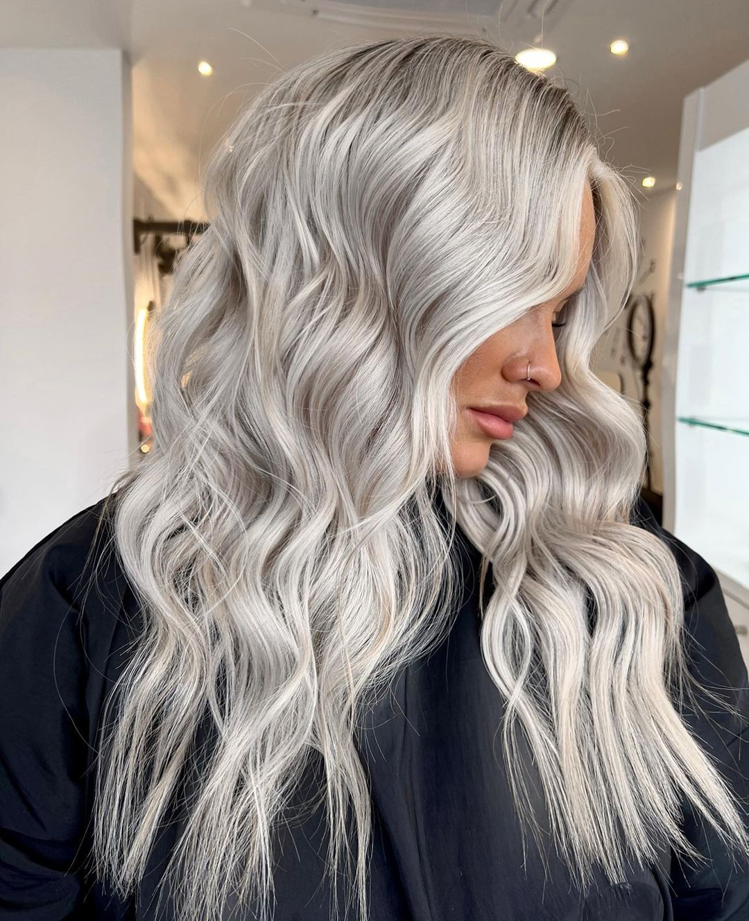 Dirty Blonde with White Silver Highlights