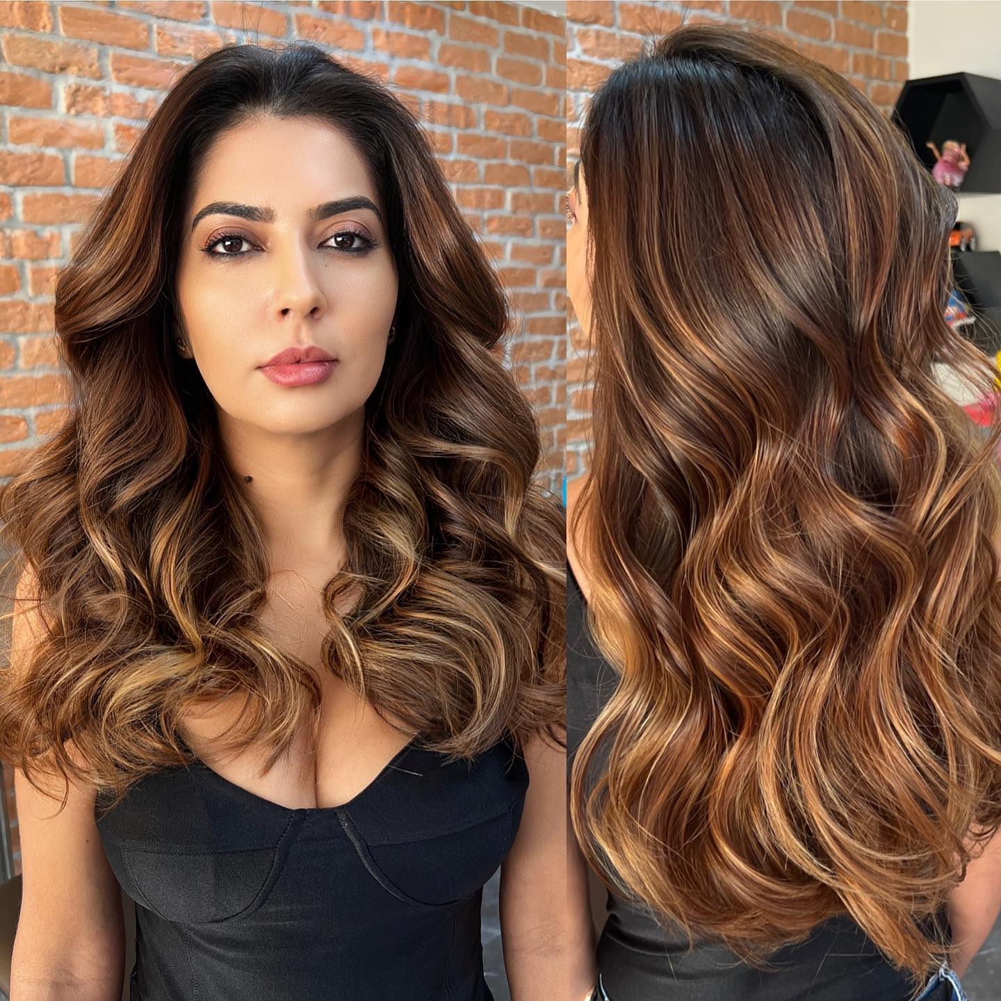 Layered Golden Brown Highlights for Fall