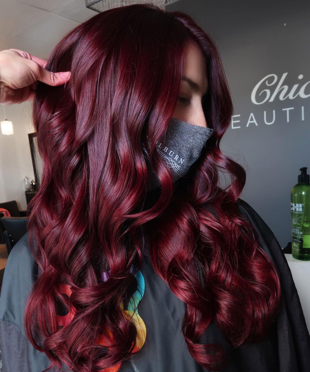 High-Shine Deep Warm Burgundy Hair Color