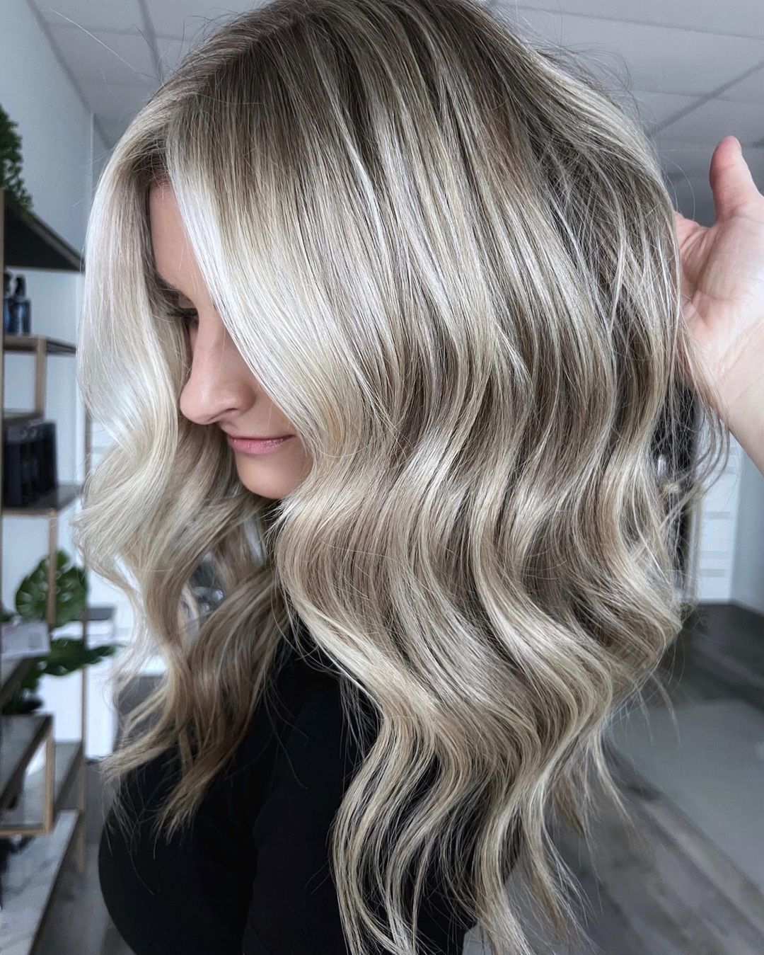 Metallic White and Dirty Blonde Balayage