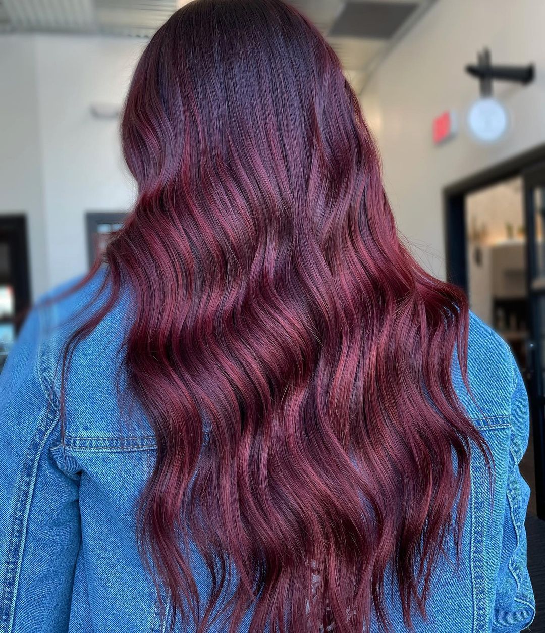 Delicate Black to Burgundy Root Fade