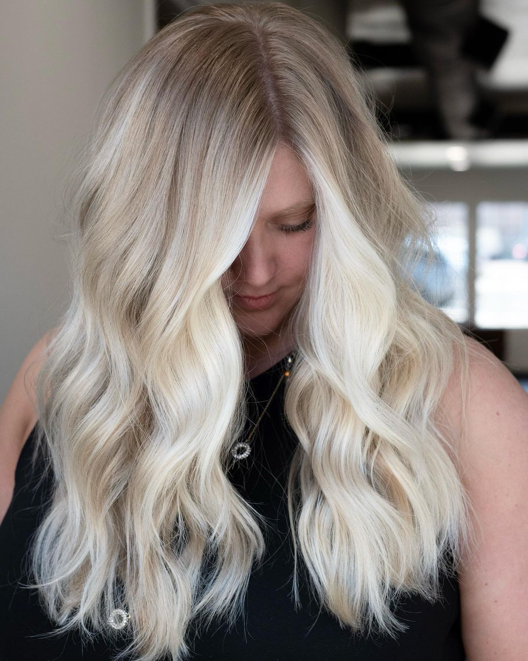 Delicate White Bronde Waves