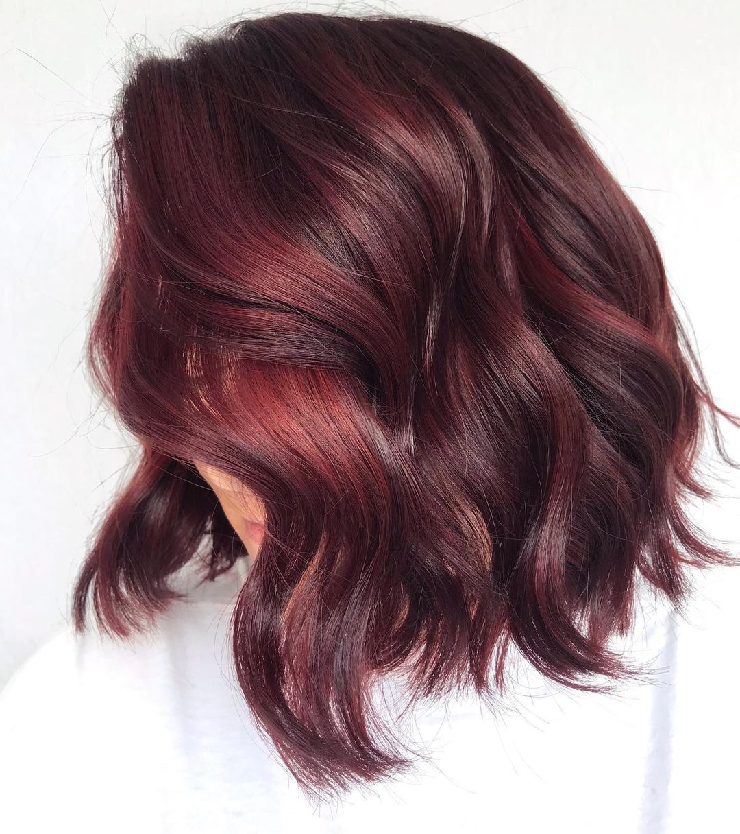 Sophisticated Burgundy Brown Lob